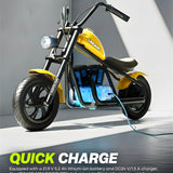 Uboard Discovery Mini Electric Go Go Bike for Kids with Rechargeable Ride-On Bike (Yellow)